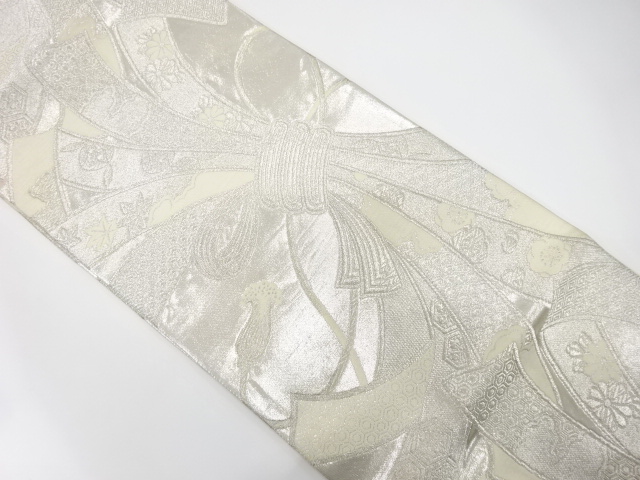 JAPANESE KIMONO / ANTIQUE FUKURO OBI / SILK / WOVEN NOSHI & CLASSICAL PATTERN